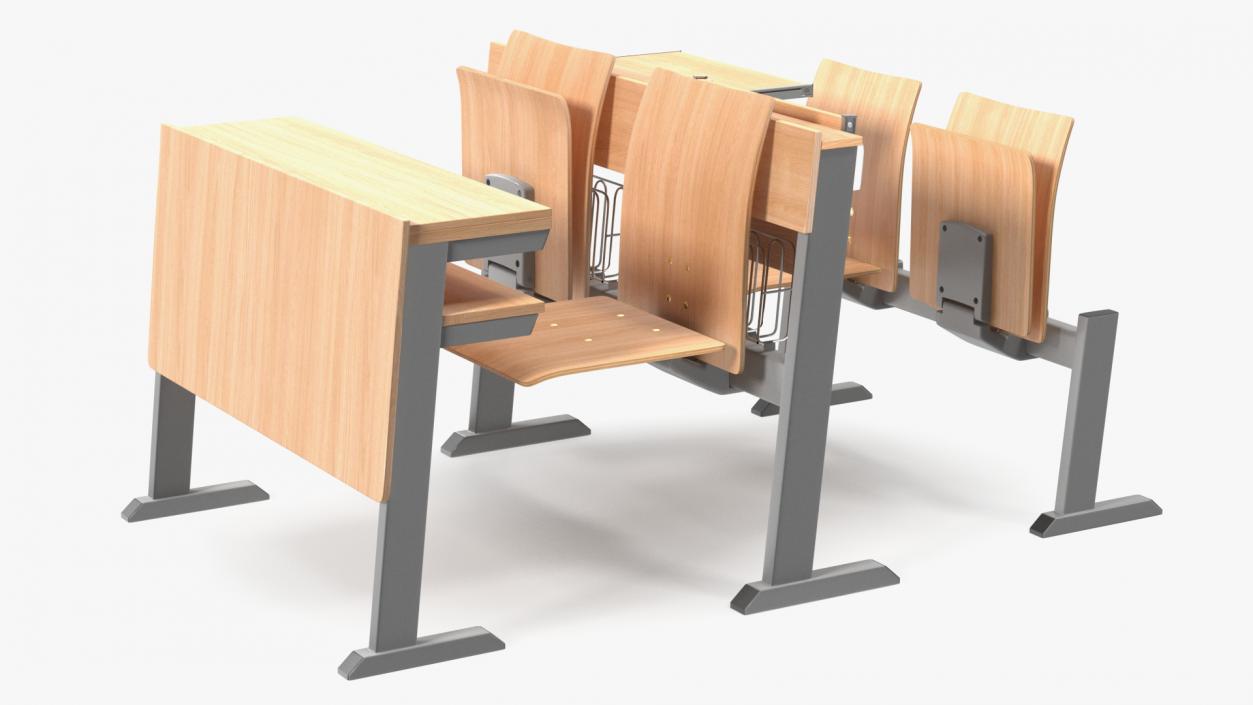 3D model University Seating System Set Four Seats