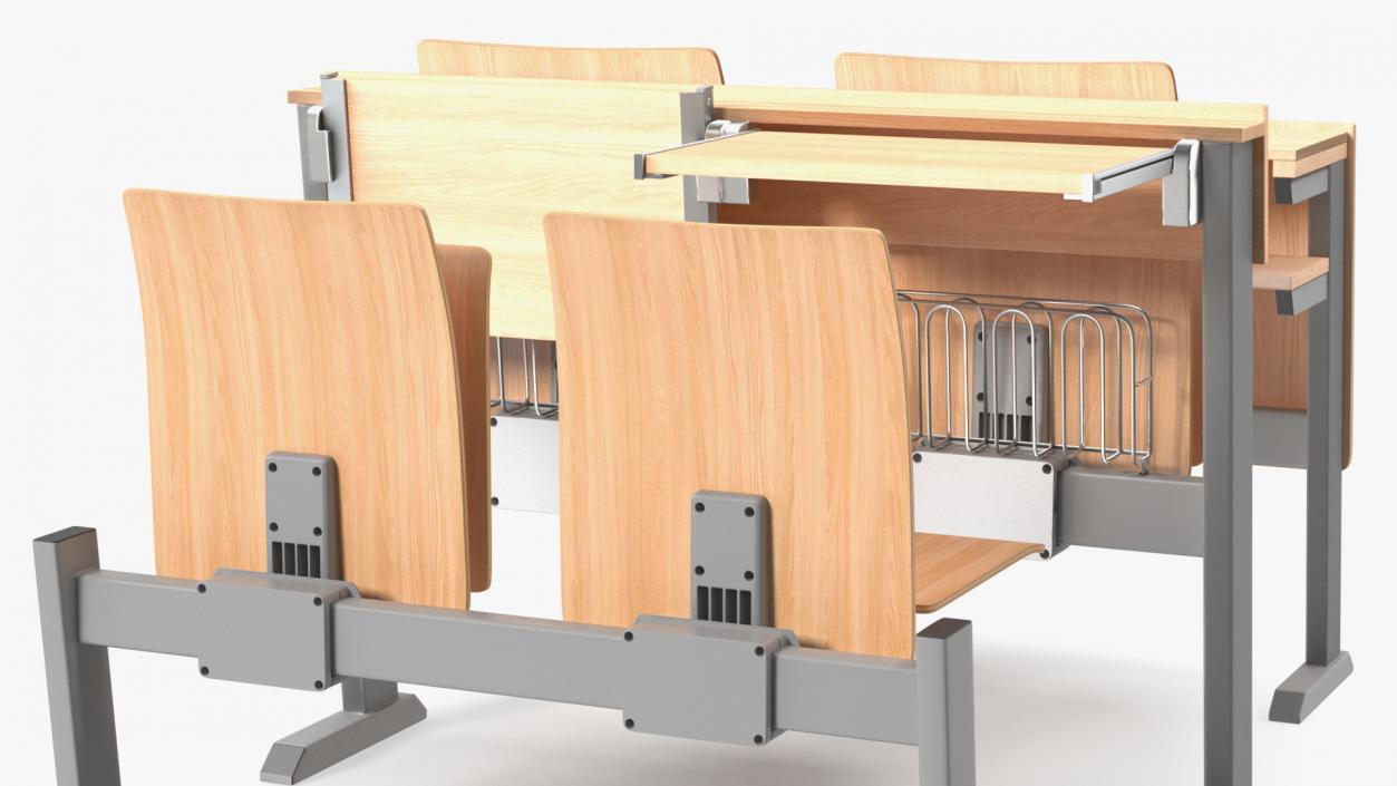 3D model University Seating System Set Four Seats