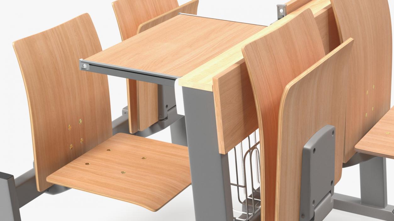 3D model University Seating System Set Four Seats