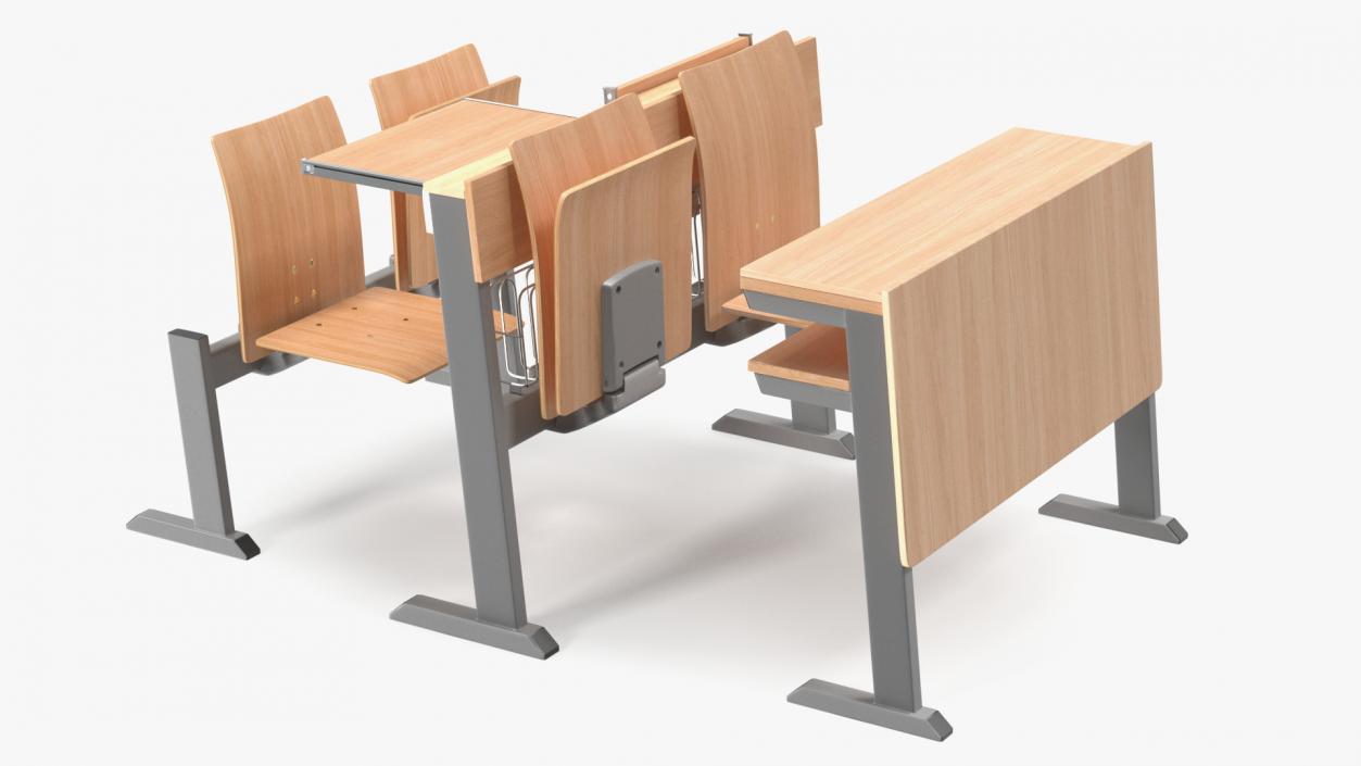 3D model University Seating System Set Four Seats