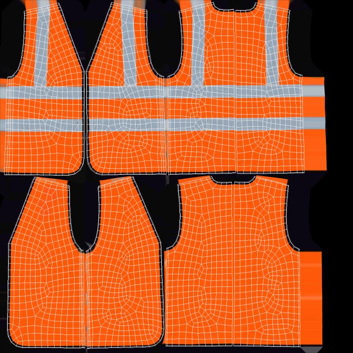 3D model Orange Hi Vis Safety Vest