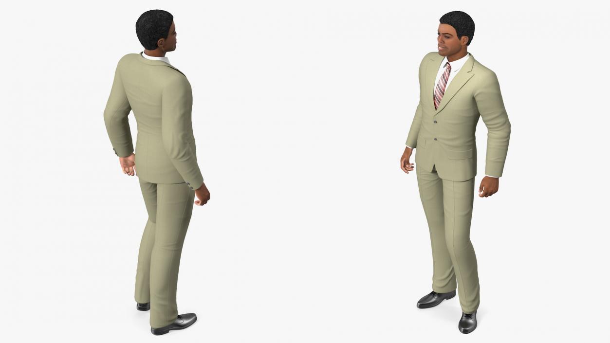 3D model Light Skin Black Man in Formal Suit