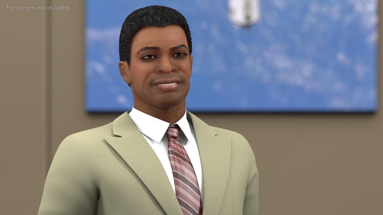 3D model Light Skin Black Man in Formal Suit