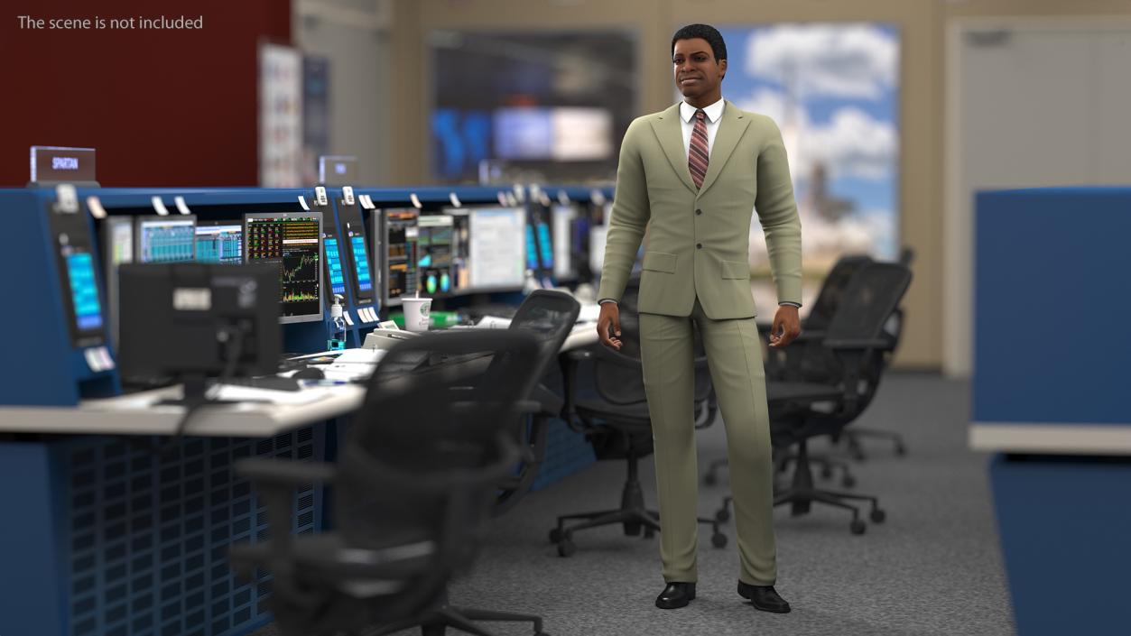 3D model Light Skin Black Man in Formal Suit