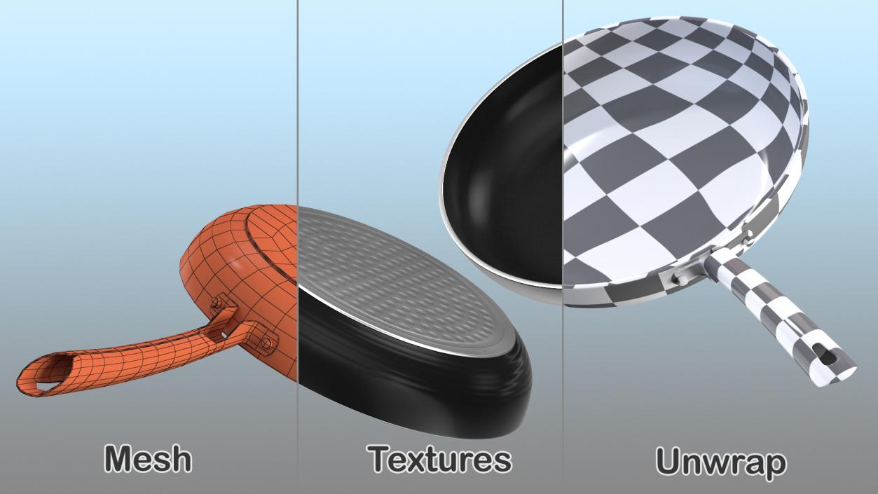 Frying Pan Set 3D model