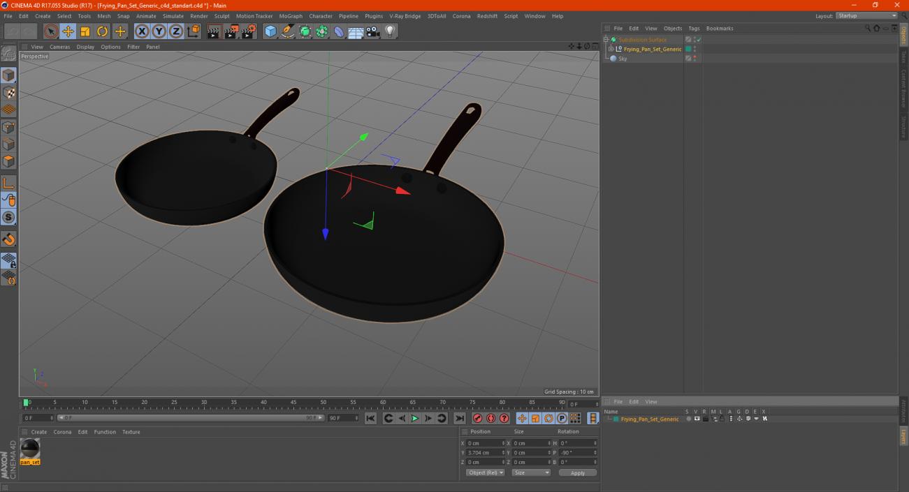 Frying Pan Set 3D model