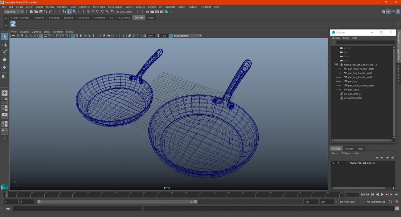 Frying Pan Set 3D model