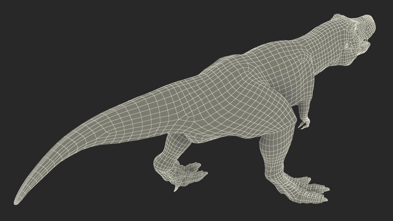 Tyrannosaurus Rex Skeleton with Skin Walking Pose 3D model