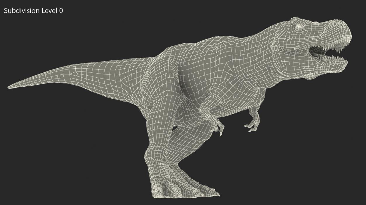 Tyrannosaurus Rex Skeleton with Skin Walking Pose 3D model