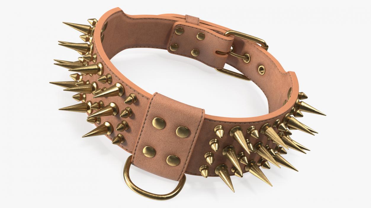 3D Spiked Tough Leather Dog Collar