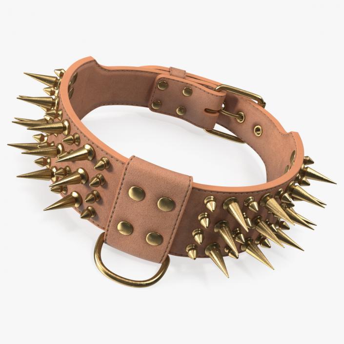 3D Spiked Tough Leather Dog Collar