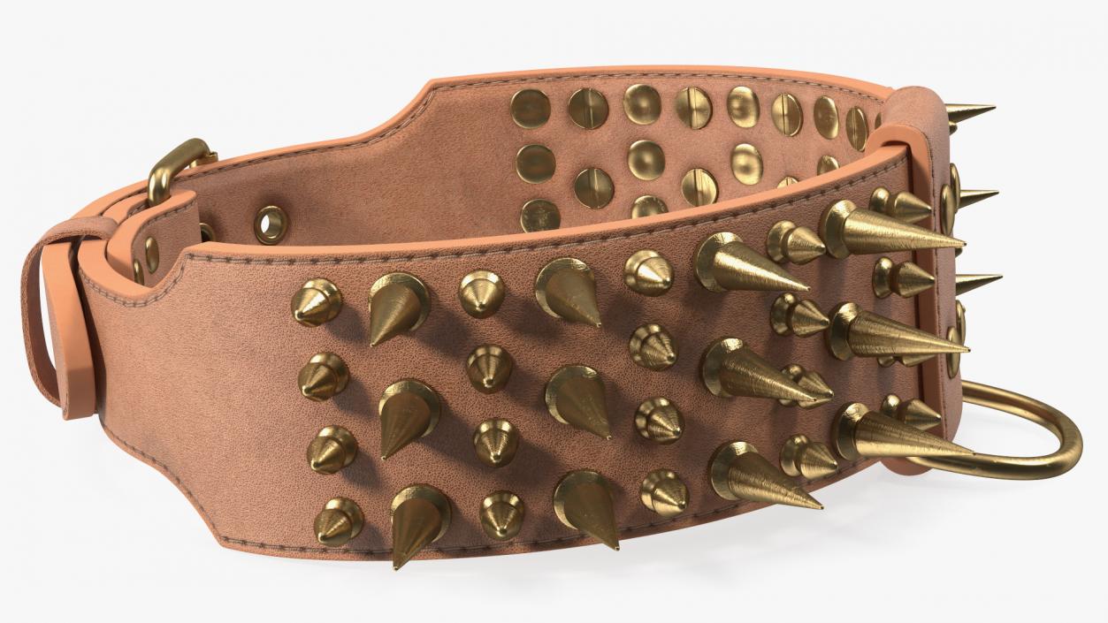 3D Spiked Tough Leather Dog Collar