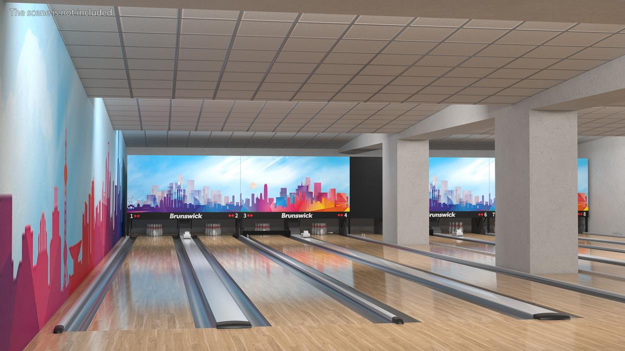 3D Bowling Alley Lane model