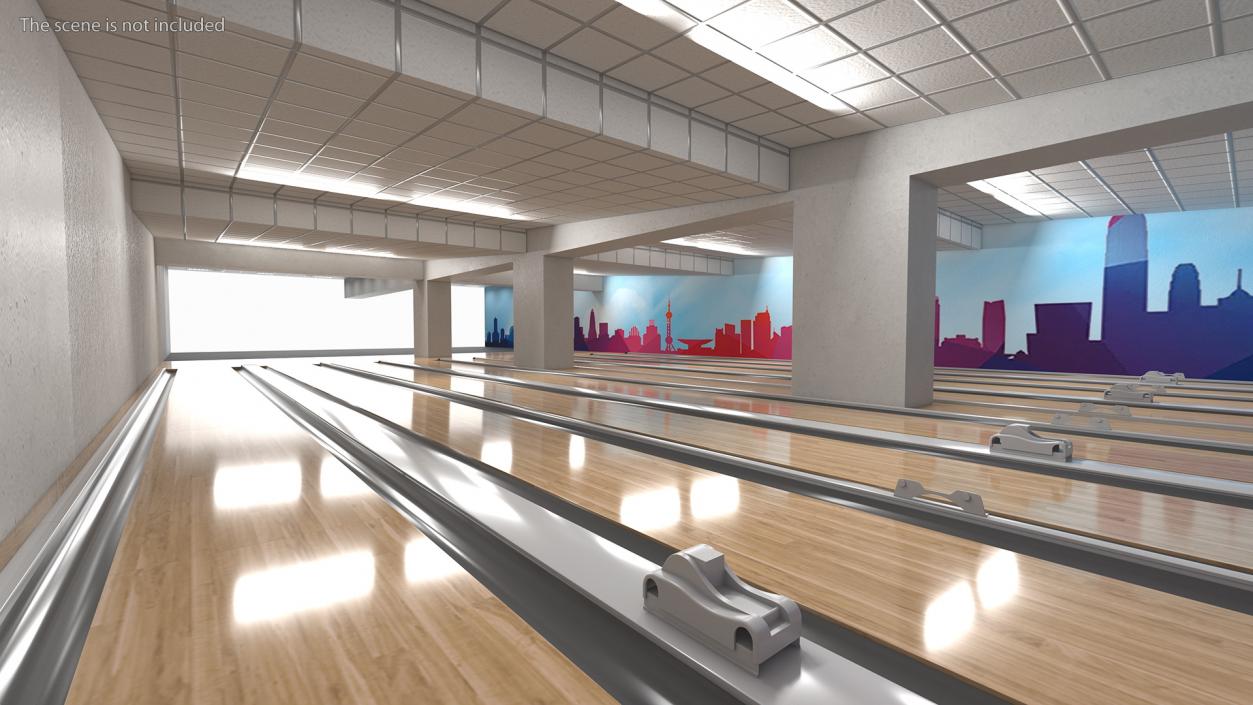 3D Bowling Alley Lane model