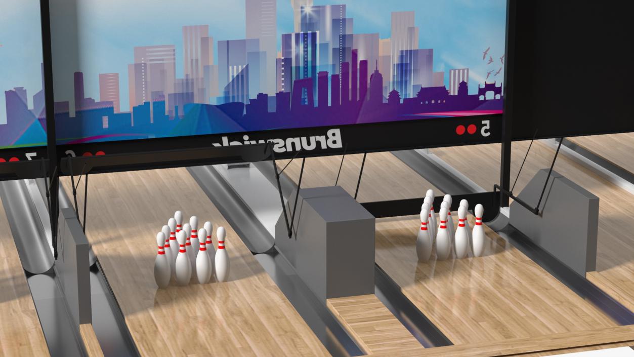 3D Bowling Alley Lane model