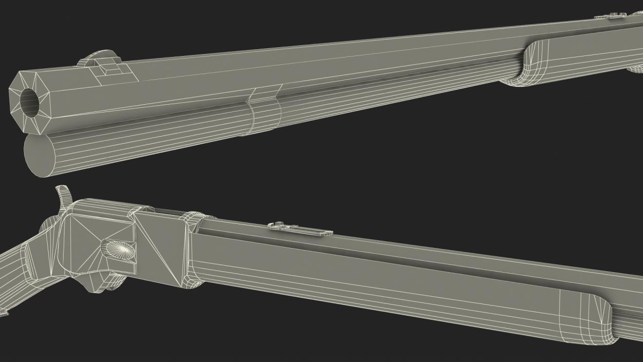 Winchester 1873 Lever-action Rifle 3D model