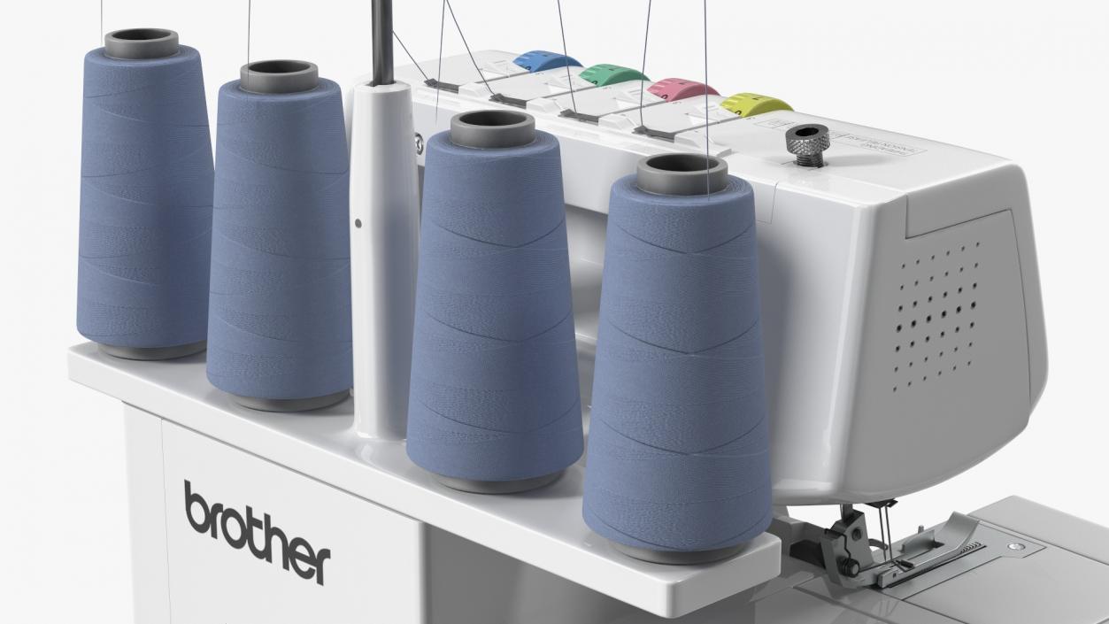 Serger Machine Brother 1034D with Thread Spools 3D