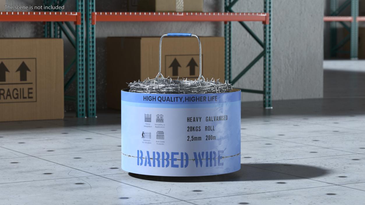 3D Barbed Wire in Cardboard Packaging with Handle