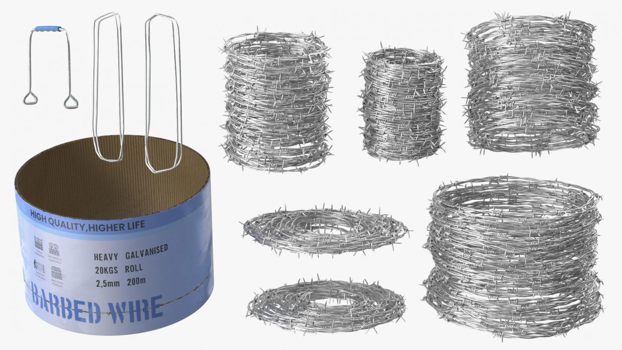 3D Barbed Wire in Cardboard Packaging with Handle