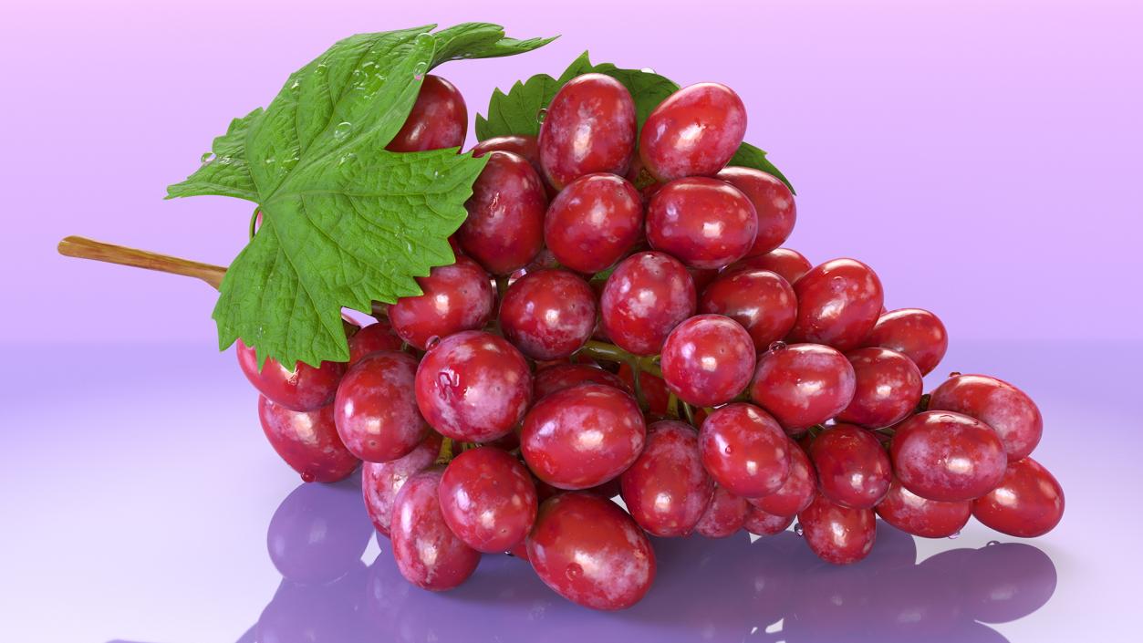 3D model Bunch of Pink Grapes