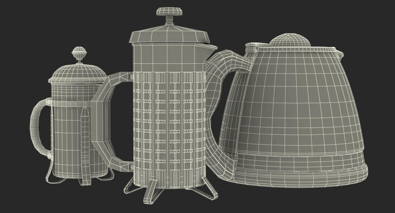 3D Coffee Pots with Coffee Collection 2