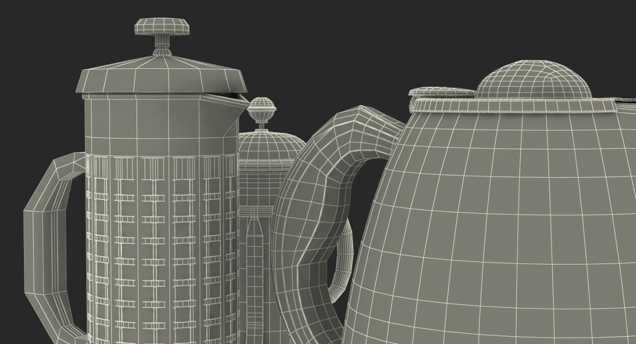 3D Coffee Pots with Coffee Collection 2