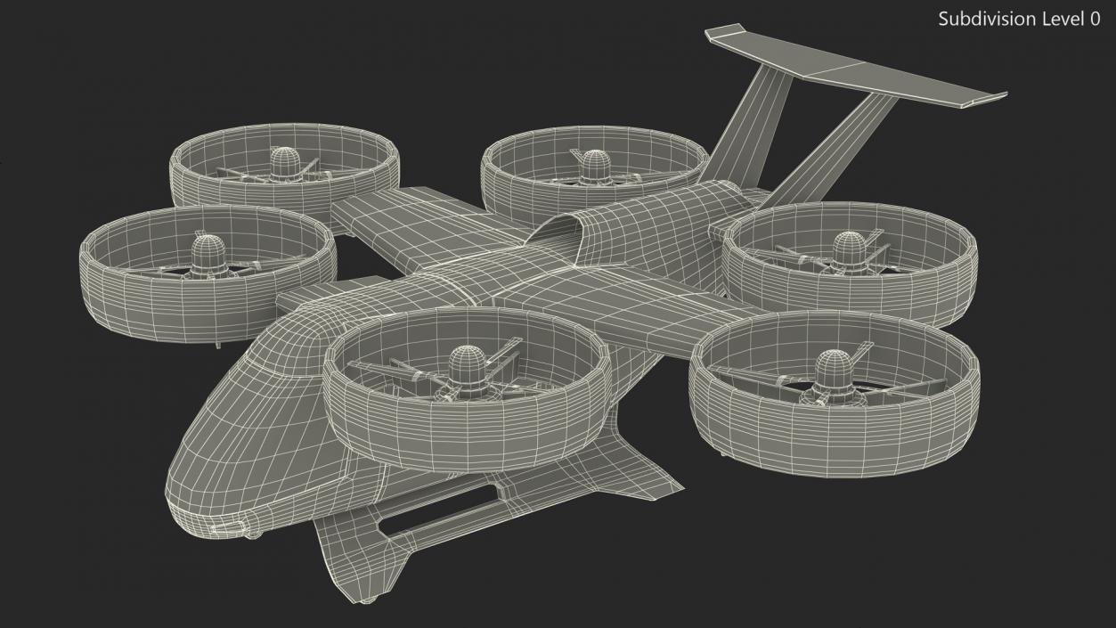 Flying Taxi Bell Nexus Rigged 3D model