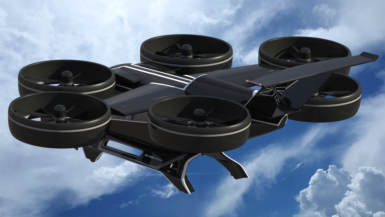 Flying Taxi Bell Nexus Rigged 3D model