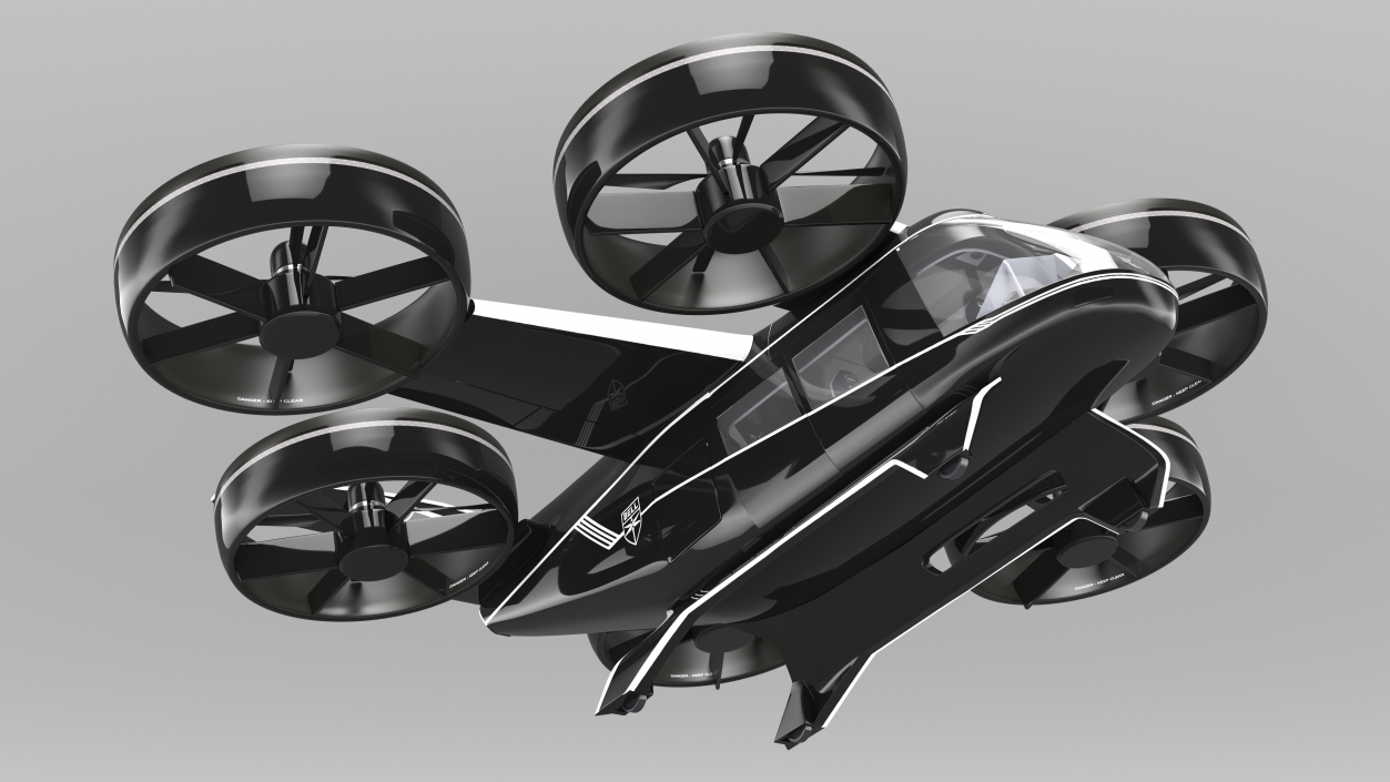 Flying Taxi Bell Nexus Rigged 3D model