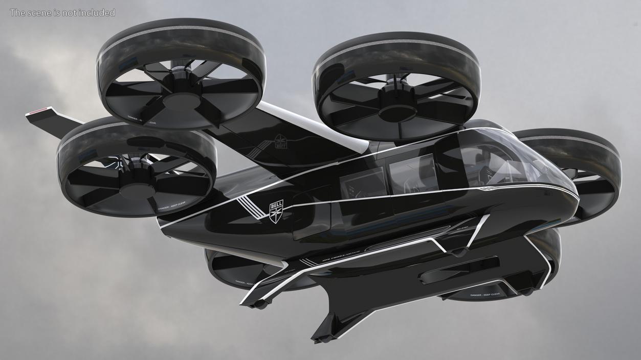 Flying Taxi Bell Nexus Rigged 3D model