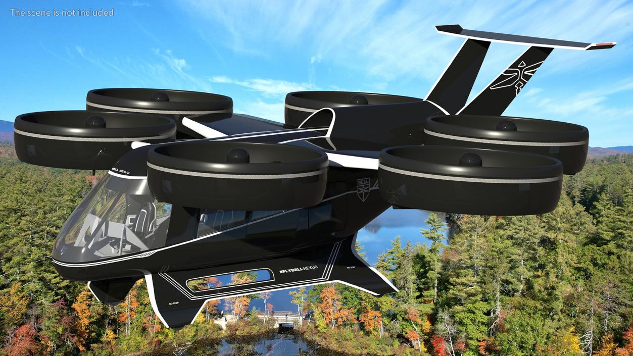 Flying Taxi Bell Nexus Rigged 3D model