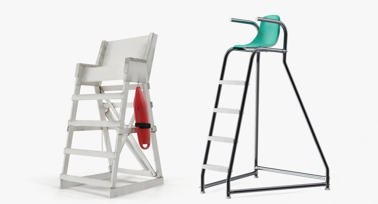 Lifeguard Chairs Collection 3D