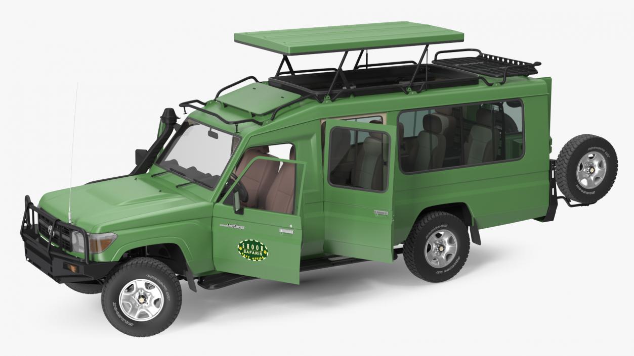 3D model Toyota Land Cruiser Safari Green Clean Rigged