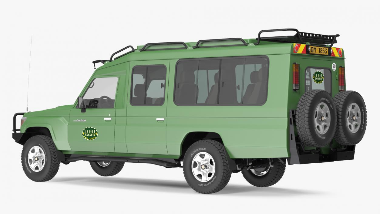 3D model Toyota Land Cruiser Safari Green Clean Rigged