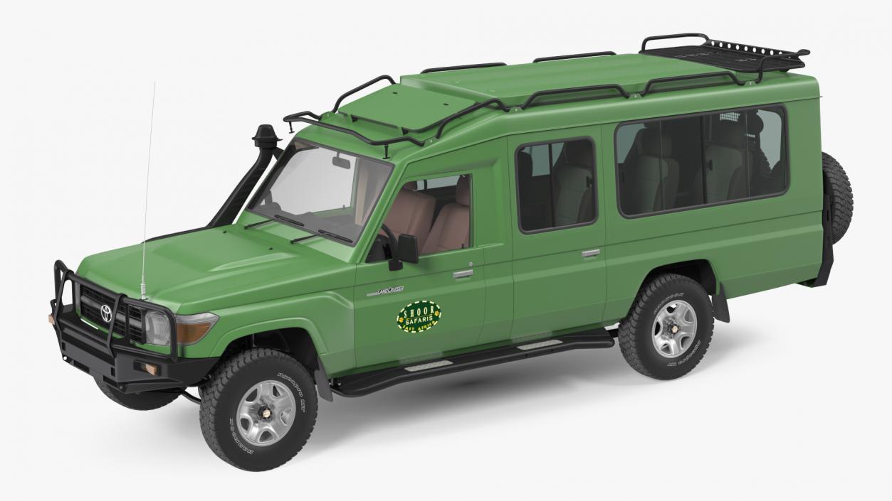 3D model Toyota Land Cruiser Safari Green Clean Rigged