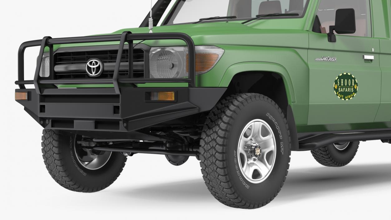 3D model Toyota Land Cruiser Safari Green Clean Rigged