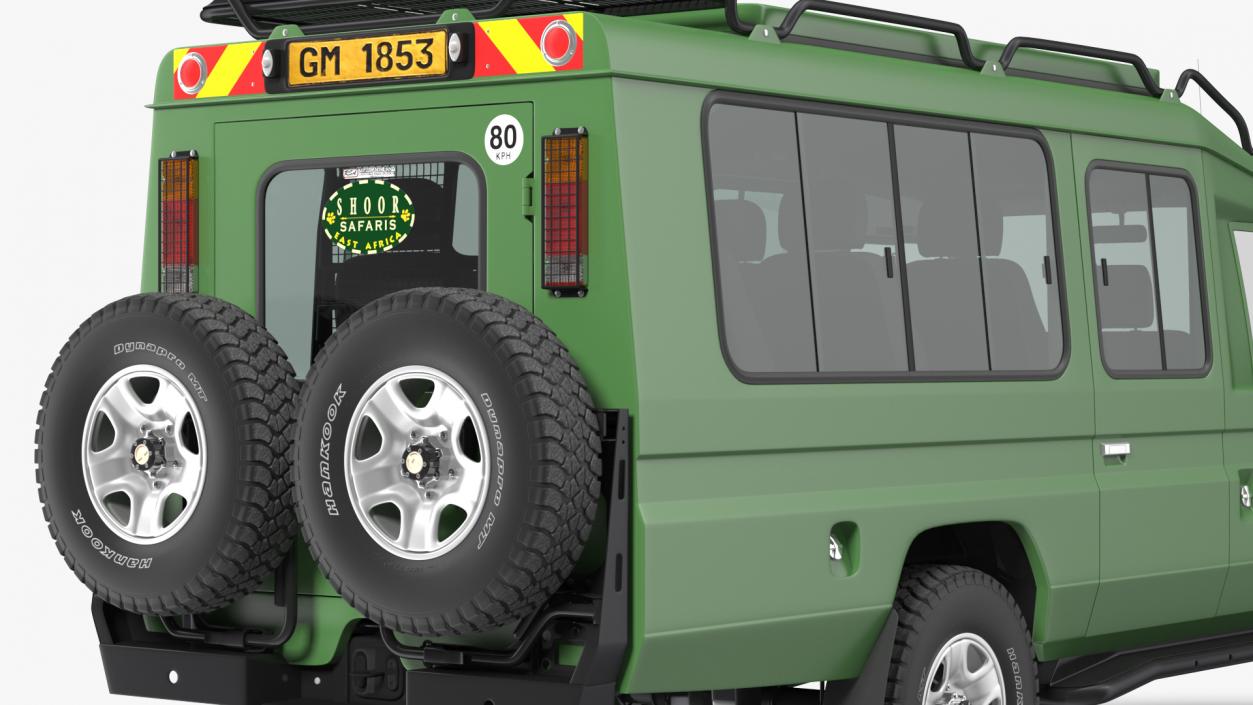 3D model Toyota Land Cruiser Safari Green Clean Rigged