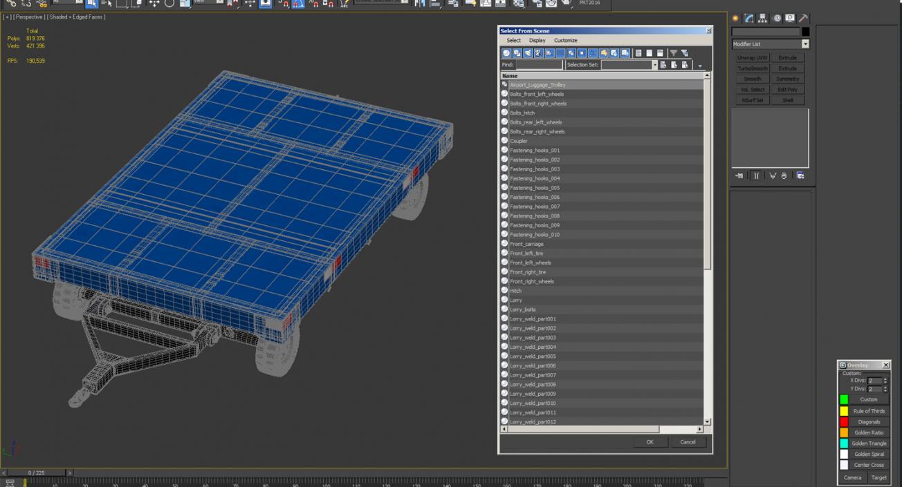 3D Airport Baggage Trailer model