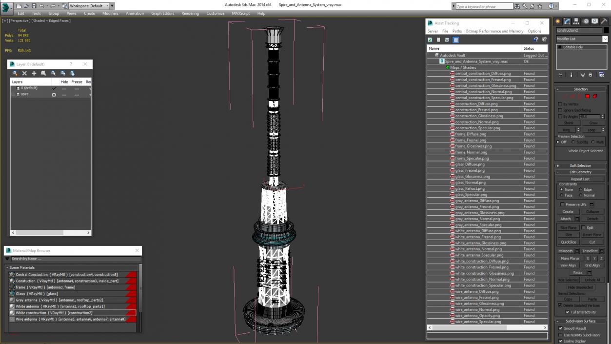 Spire and Antenna System 3D model