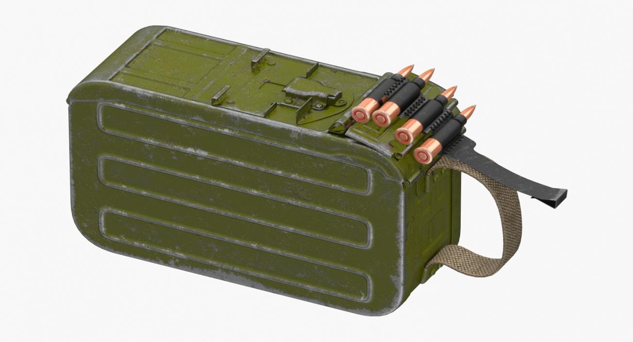 Machine Gun PKM Ammunition Box Detached 3D model