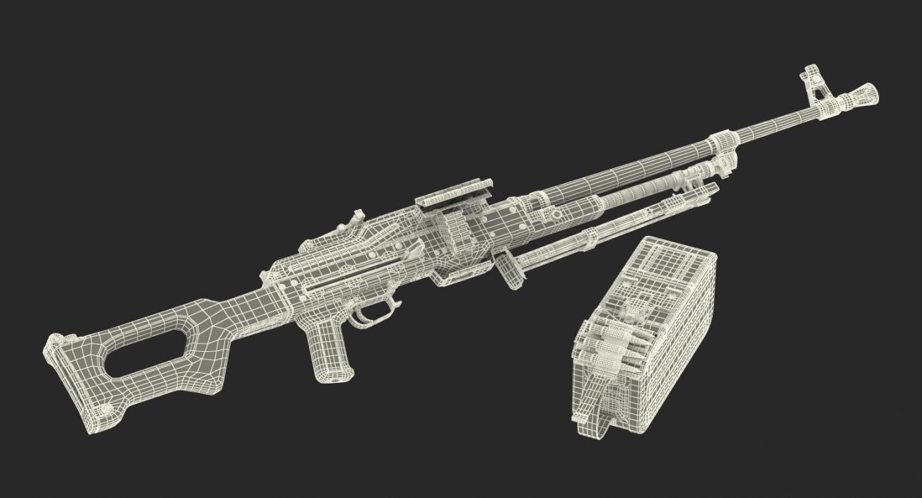 Machine Gun PKM Ammunition Box Detached 3D model