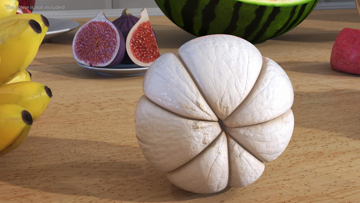 3D Peeled Mangosteen Fruit model