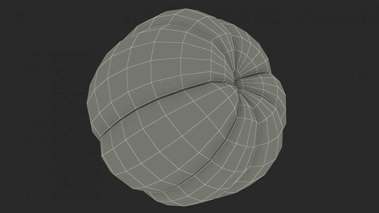 3D Peeled Mangosteen Fruit model