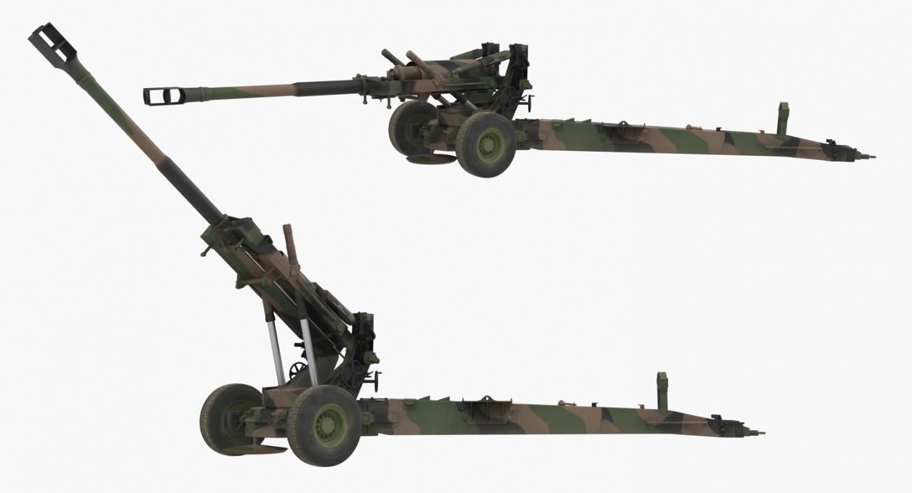 Rigged Howitzers 3D Models Collection 3D