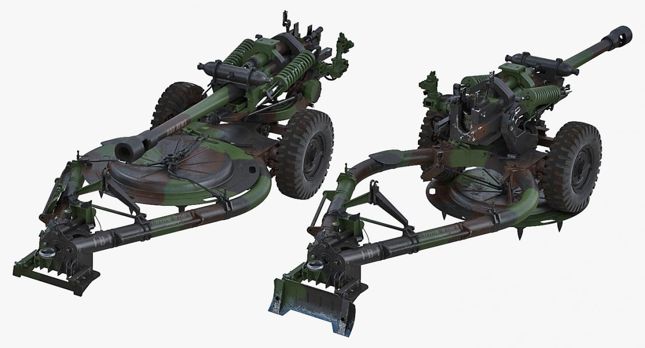 Rigged Howitzers 3D Models Collection 3D