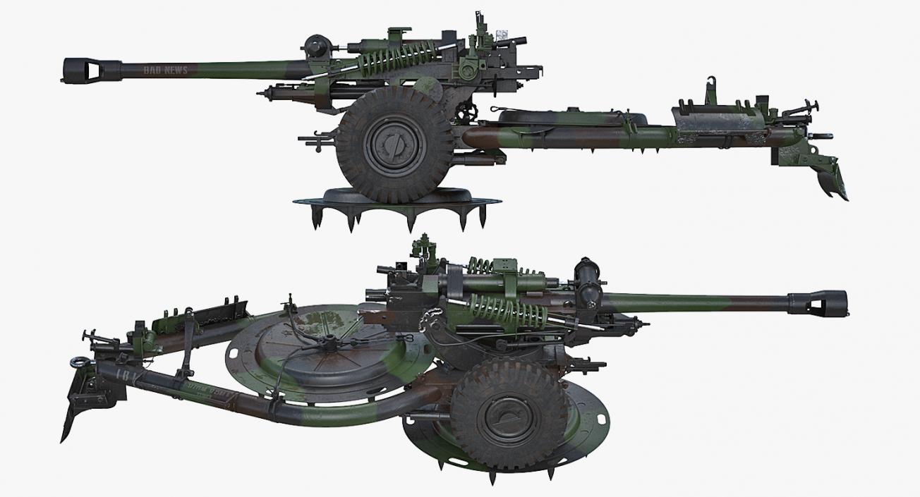 Rigged Howitzers 3D Models Collection 3D