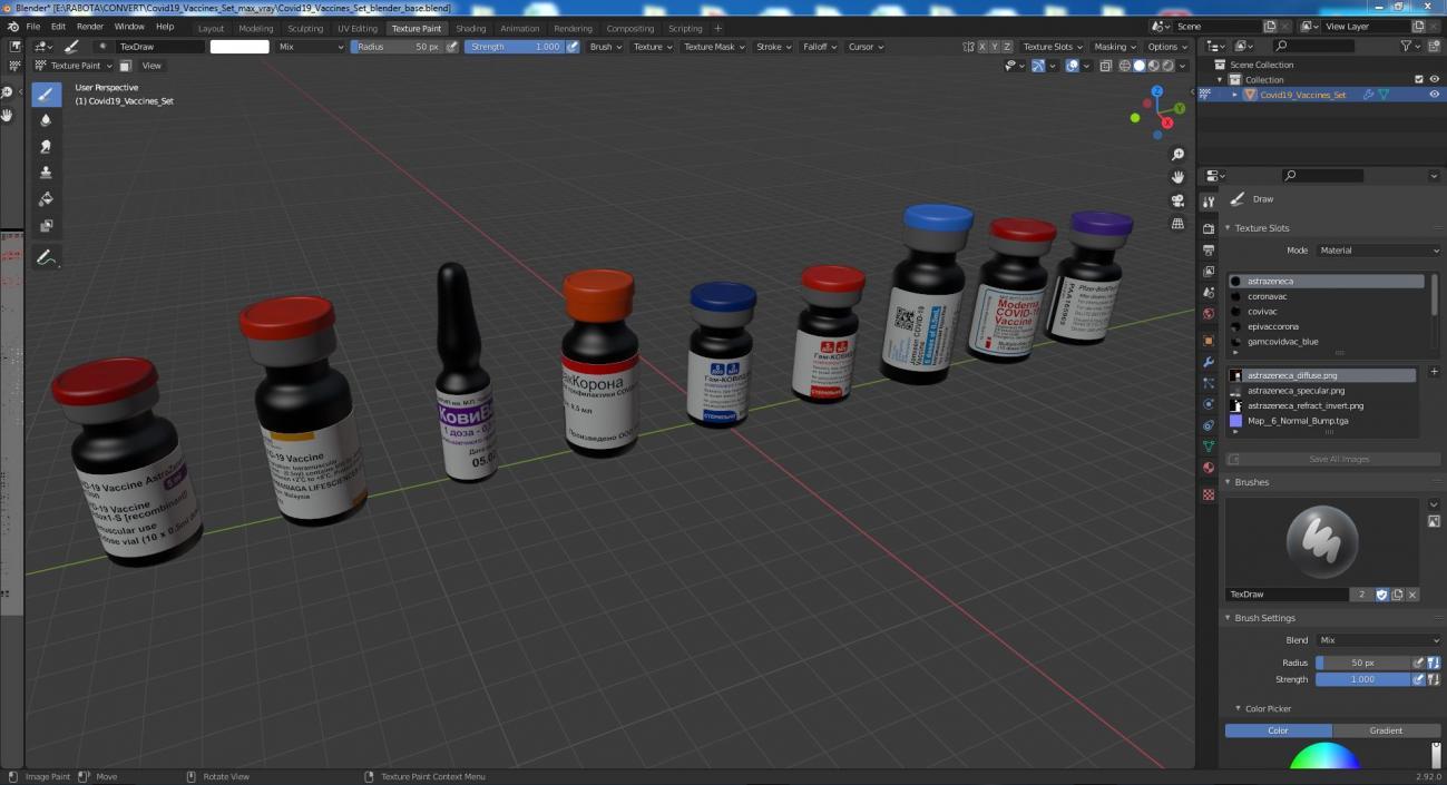 3D model Covid19 Vaccines Set