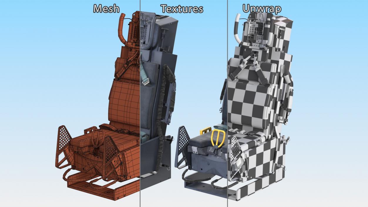 3D Ejectable Airplane Seat ACES FIVE model