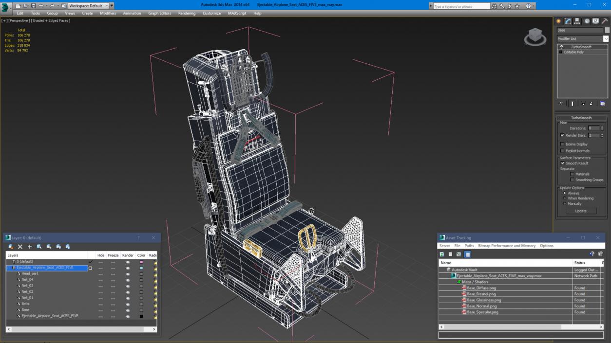 3D Ejectable Airplane Seat ACES FIVE model