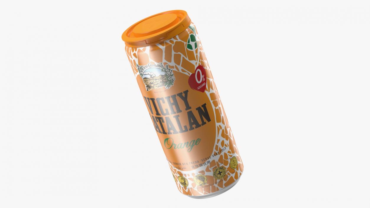 3D Can of Vichy Catalan Water Orange model